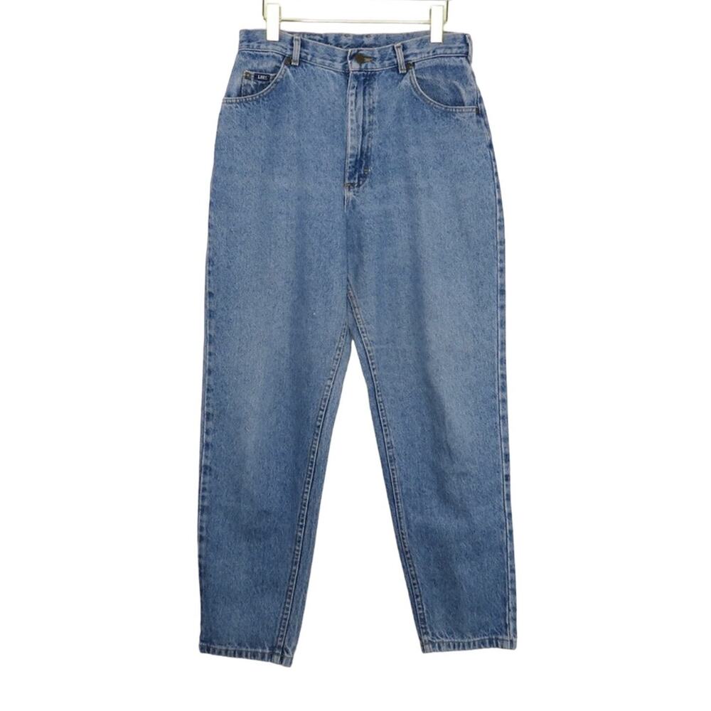1990s Lee Vintage High Rise Straight Leg Tapered Back Yoke Mom Jeans 30"